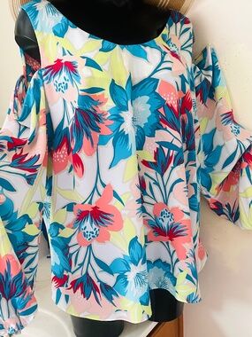 WORTHINGTON Plus Size Top 2X Floral Women’s Top